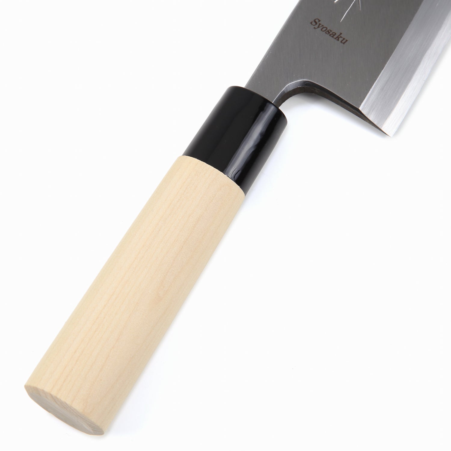 Syosaku Japanese Sushi Fillet Chef Knife Kigami (Yellow Steel) No.2 D-Shape Magnolia Wood Handle, Deba 6-inch (150mm) - Syosaku-Japan