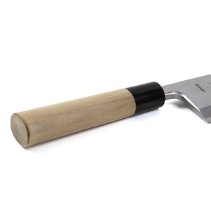 Syosaku Japanese Sushi Fillet Chef Knife Shiroko (White Steel) No.2 D-Shape Magnolia Wood Handle, Deba 7.7-inch (195mm) - Syosaku-Japan