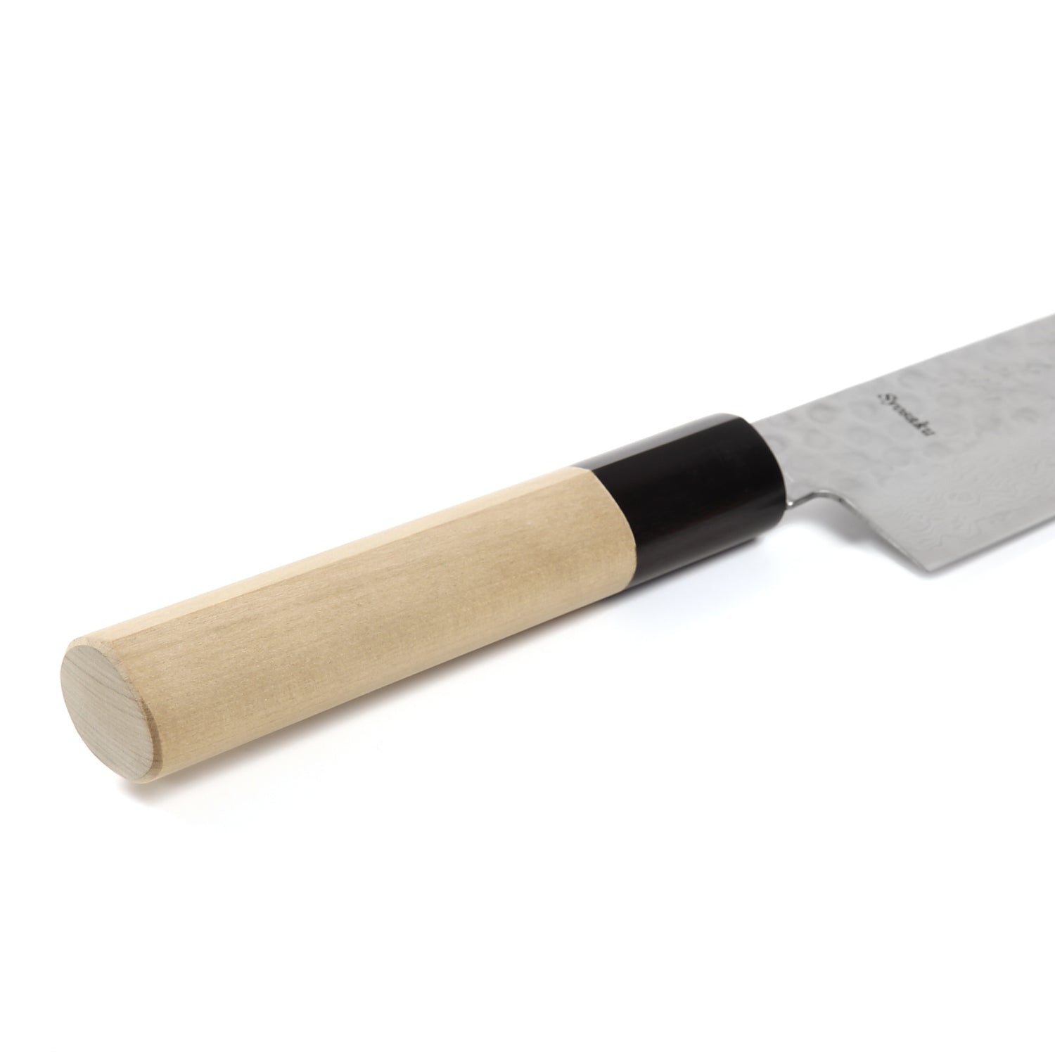 Syosaku Japanese Chef Knife Hammered Damascus VG-10 46 Layer D-Shape Magnolia Wood Handle, Gyuto 8.3-inch (210mm)