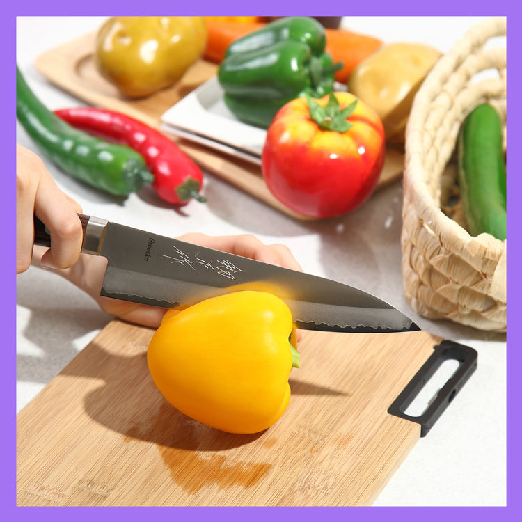 Syosaku Japanese Chef Knife VG-1 Gold Stainless Steel Mahogany Handle, Gyuto 7-inch (180mm) - Syosaku-Japan
