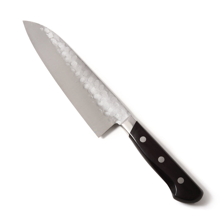 Syosaku Japanese Multi Purpose Chef Knife Aoko (Blue Steel) No.2 Black Pakkawood Handle, Santoku 7-inch (180mm) - Syosaku-Japan