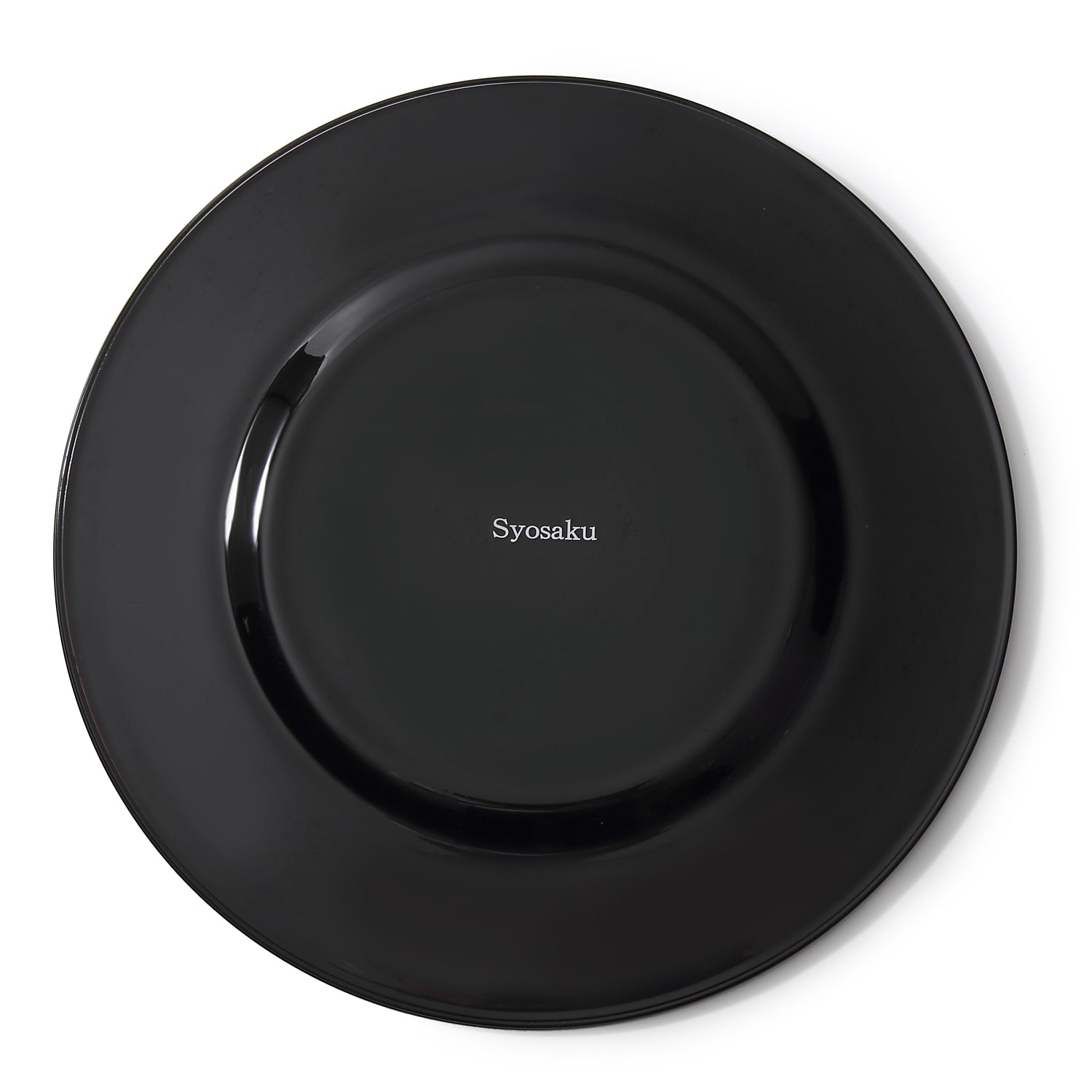 Syosaku Japanese Urushi Glass Charger Plate 13.9-inch (35cm) Vermilion with Gold Leaf, Dishwasher Safe