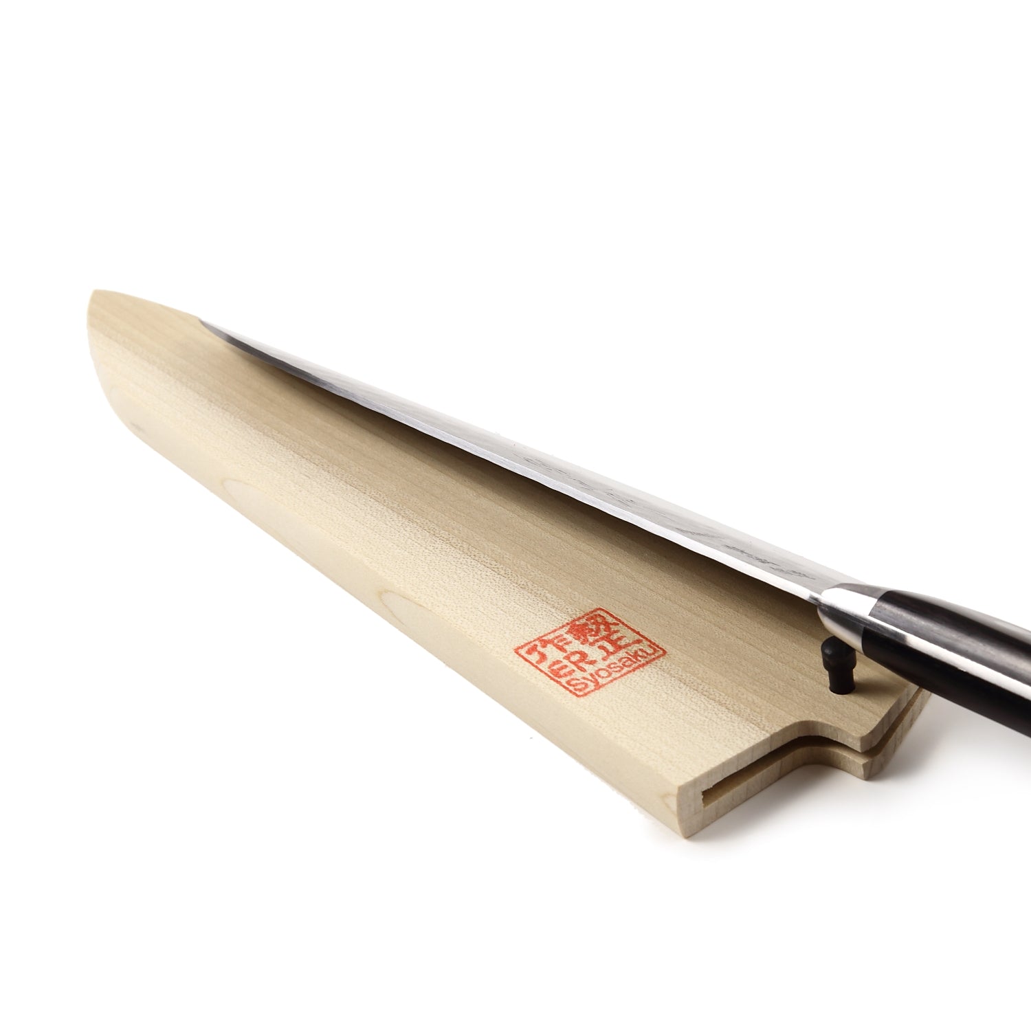 Syosaku Japanese Chef Knife Aoko (Blue Steel) No.2 Black Pakkawood Handle, Gyuto 8-inch (200mm) with Magnolia Wood Sheath Saya Cover - Syosaku-Japan