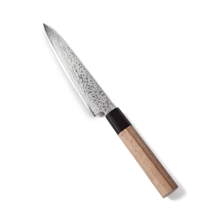 Syosaku Japanese Petty Knife Damascus ZA18 69 Layer Octagonal Walnut Handle, 6-inch (150mm) - Syosaku-Japan