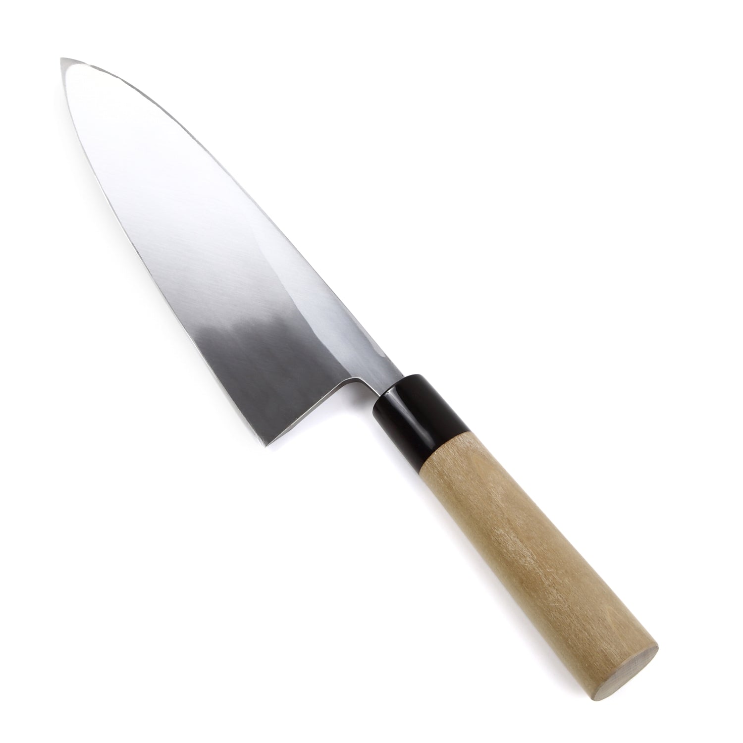 Syosaku Japanese Sushi Fillet Chef Knife Shiroko (White Steel) No.2 D-Shape Magnolia Wood Handle, Deba 8.3-inch (210mm) - Syosaku-Japan