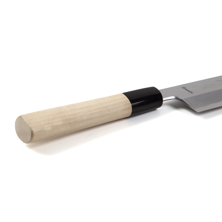 Syosaku Japanese Sushi Vegetable Chef Knife Shiroko (White Steel) No.2 D-Shape Magnolia Wood Handle, Edo Usuba 6.5-inch (165mm) - Syosaku-Japan