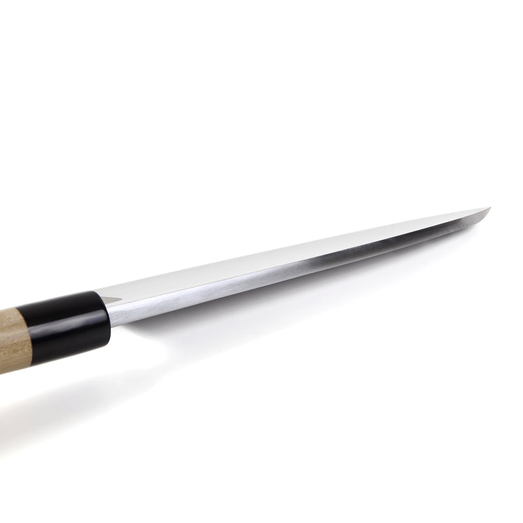 Syosaku Japanese Sushi Fillet Chef Knife Shiroko (White Steel) No.2 D-Shape Magnolia Wood Handle, Deba 8.3-inch (210mm) - Syosaku-Japan
