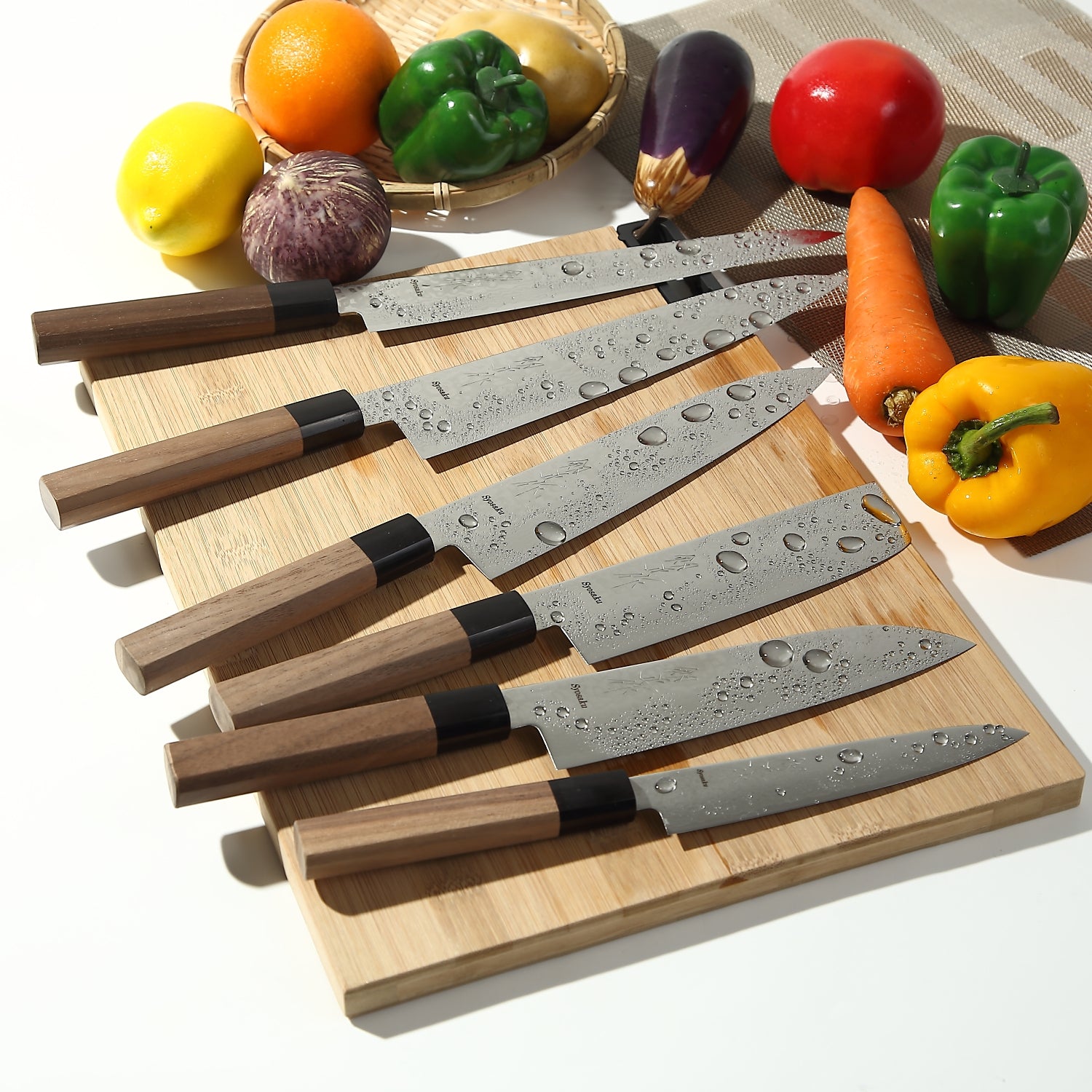 Syosaku Japanese Sujihiki Knife Damascus ZA18 69 Layer Octagonal Walnut Handle, Slicer 9.5-inch (240mm) - Syosaku-Japan
