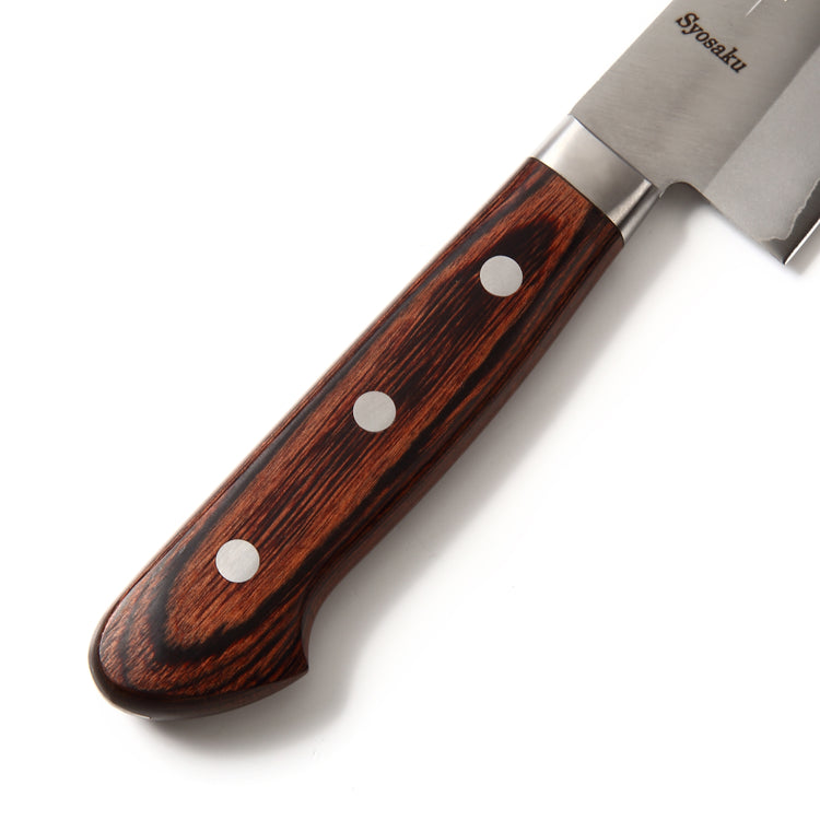 Syosaku Japanese Chef Knife VG-1 Gold Stainless Steel Mahogany Handle, Gyuto 7-inch (180mm) - Syosaku-Japan