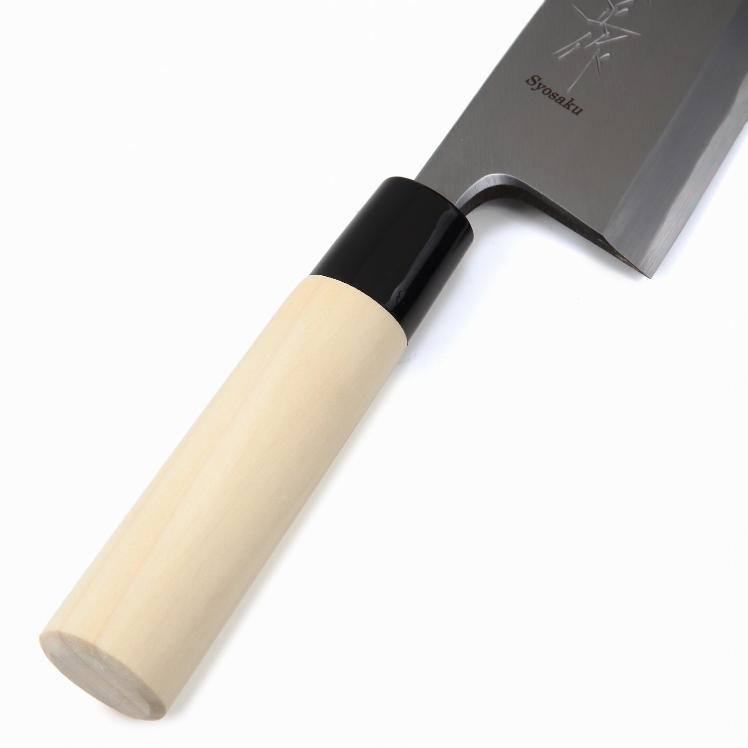 Syosaku Japanese Sushi Fillet Chef Knife Kigami (Yellow Steel) No.2 D-Shape Magnolia Wood Handle, Deba 6.5-inch (165mm) - Syosaku-Japan