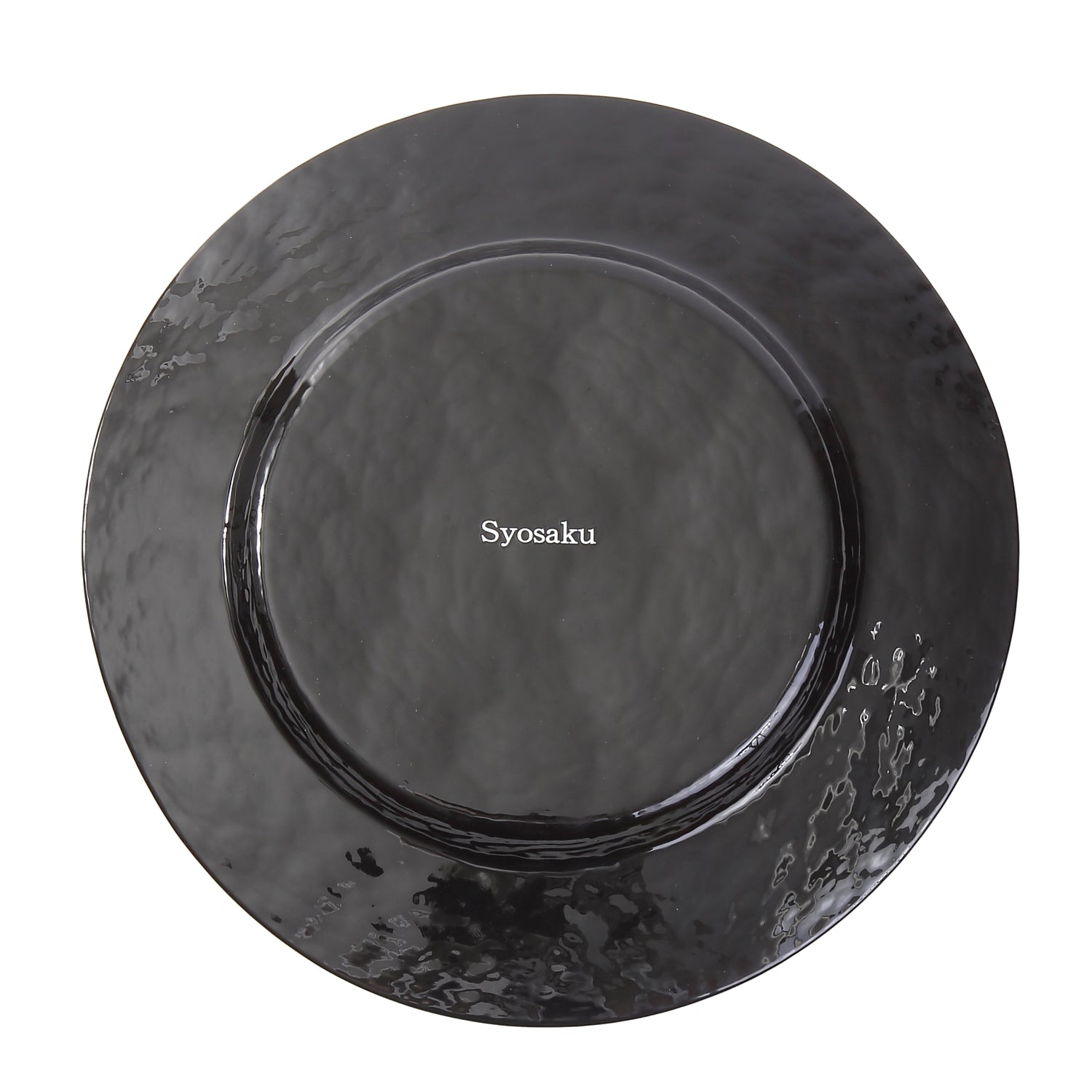 Syosaku Japanese Urushi Glass Dinner Plate 12.5-inch (32cm) Vermilion with Gold Leaf, Dishwasher Safe
