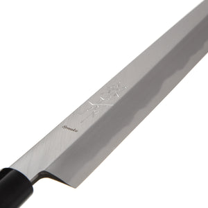 Syosaku Japanese Sushi Sashimi Chef Knife Kigami (Yellow Steel) No.2 D-Shape Magnolia Wood Handle, Yanagiba 13-inch (330mm) - Syosaku-Japan