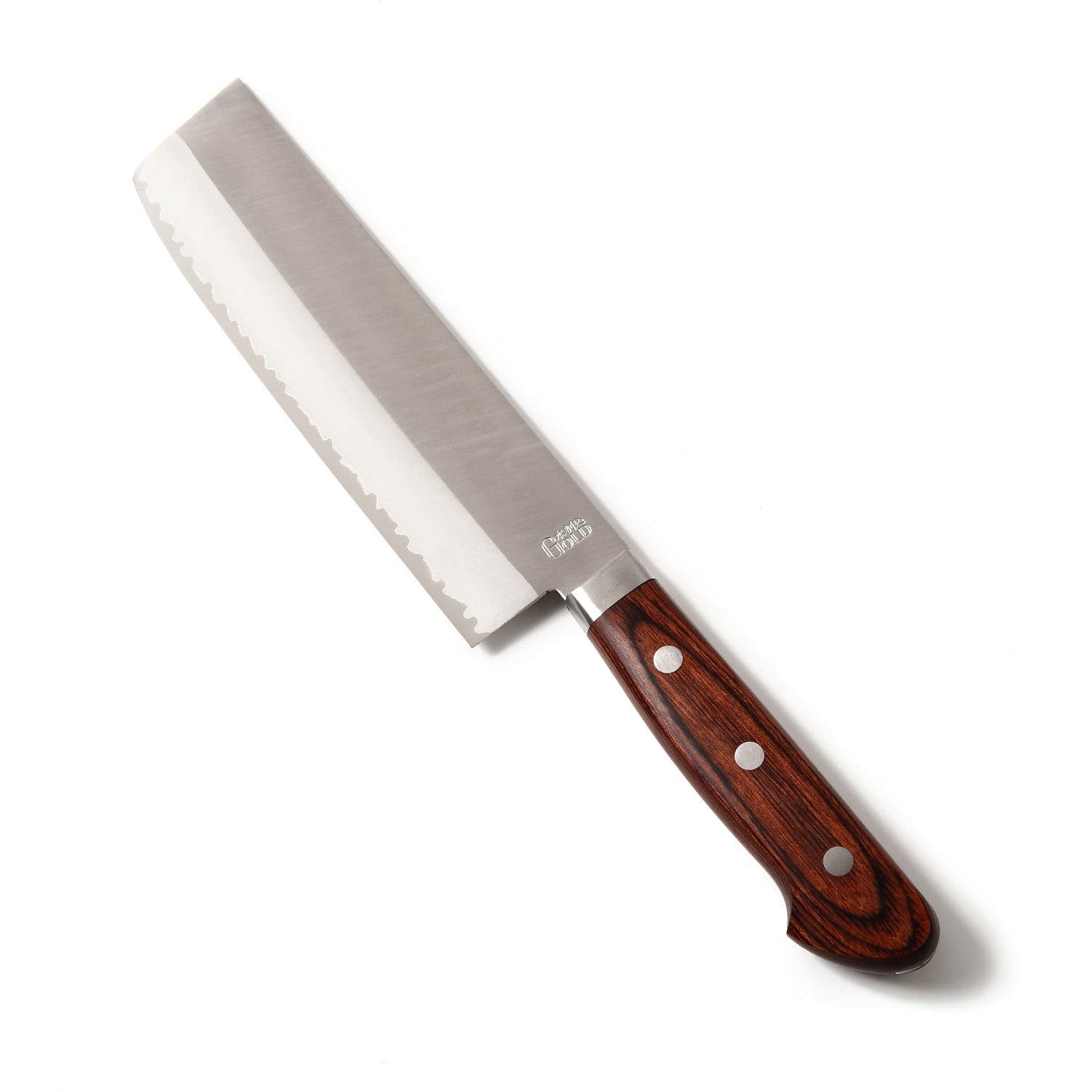 Syosaku Japanese Vegetable Knife VG-1 Gold Stainless Steel Mahogany Handle, Nakiri 6.3-inch (160mm) - Syosaku-Japan