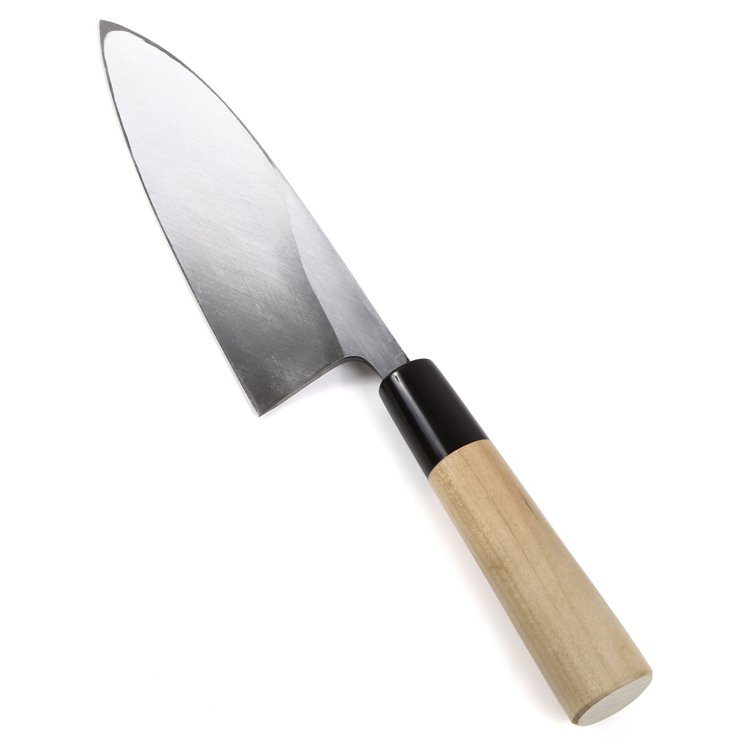 Syosaku Japanese Sushi Fillet Chef Knife Shiroko (White Steel) No.2 D-Shape Magnolia Wood Handle, Deba 6-inch (150mm) - Syosaku-Japan