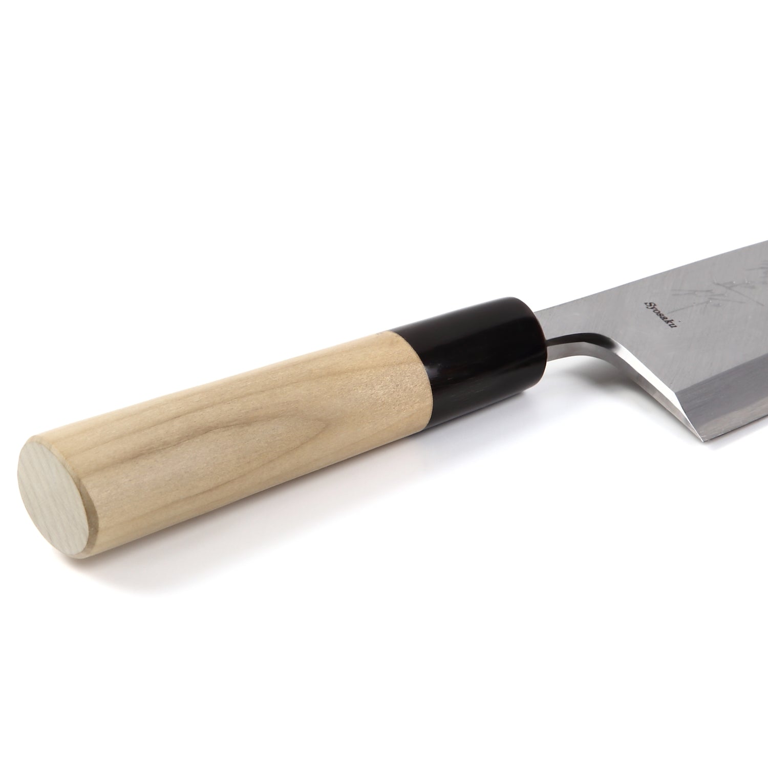 Syosaku Japanese Sushi Fillet Chef Knife Shiroko (White Steel) No.2 D-Shape Magnolia Wood Handle, Deba 6-inch (150mm) - Syosaku-Japan