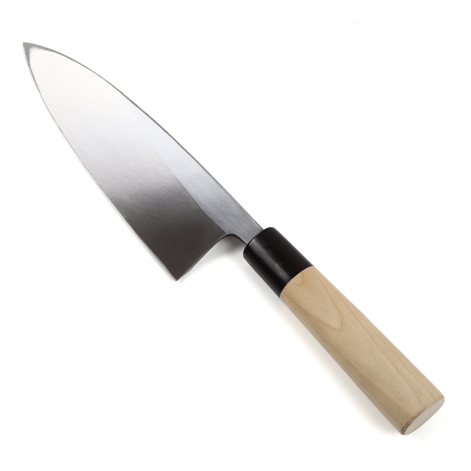 Syosaku Japanese Sushi Fillet Chef Knife Shiroko (White Steel) No.2 D-Shape Magnolia Wood Handle, Deba 7-inch (180mm) - Syosaku-Japan