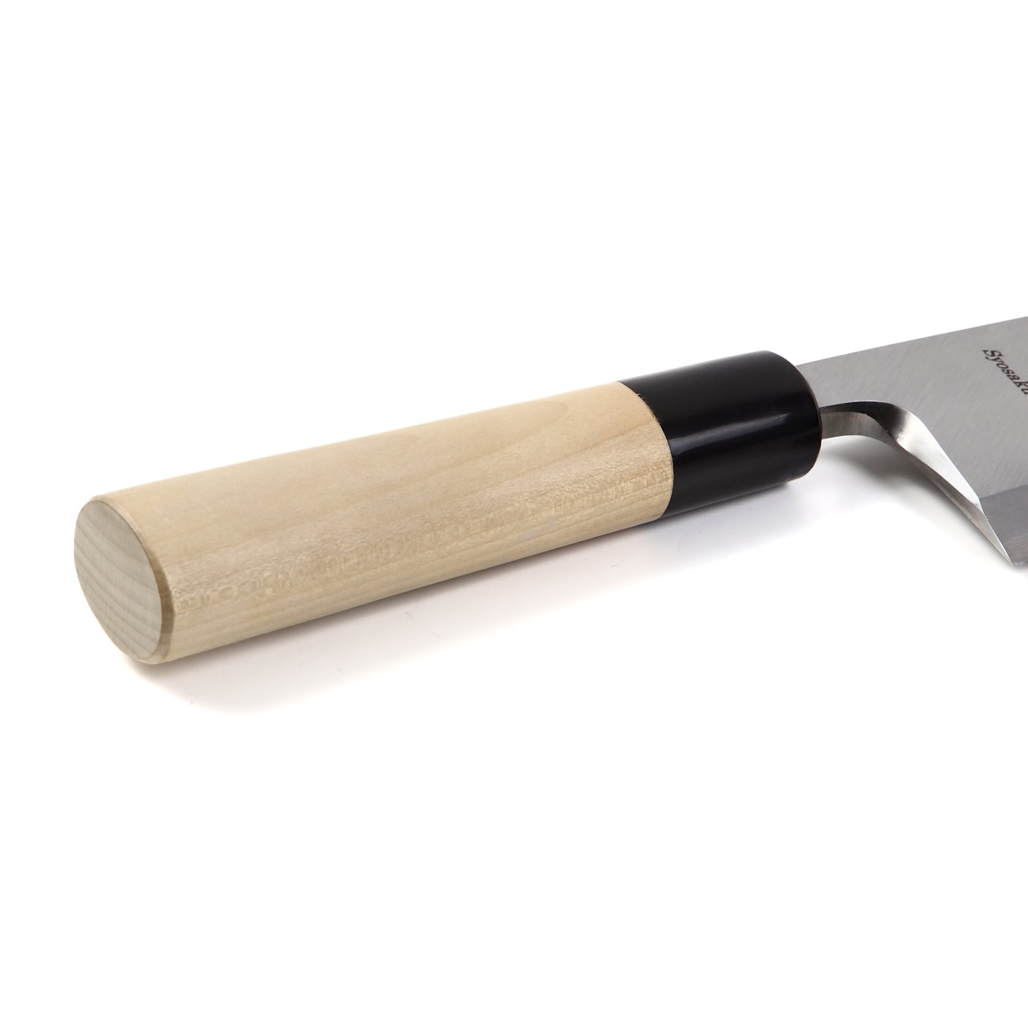 Syosaku Japanese Sushi Fillet Chef Knife Shiroko (White Steel) No.2 D-Shape Magnolia Wood Handle, Deba 7-inch (180mm) - Syosaku-Japan