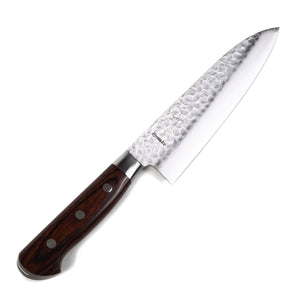 Syosaku Japanese Chef Knife Hammered Damascus VG-10 16 Layer Mahogany Handle, Gyuto 7-inch (180mm) - Syosaku-Japan