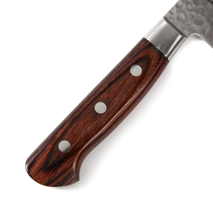 Syosaku Japanese Chef Knife Hammered Damascus VG-10 16 Layer Mahogany Handle, Gyuto 7-inch (180mm) - Syosaku-Japan