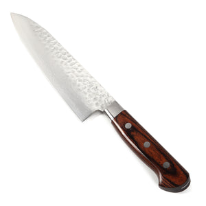 Syosaku Japanese Chef Knife Hammered Damascus VG-10 16 Layer Mahogany Handle, Gyuto 7-inch (180mm) - Syosaku-Japan