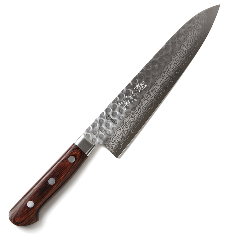 Syosaku Japanese Chef Knife Hammered Damascus VG-10 16 Layer Mahogany Handle, Gyuto 9.5-inch (240mm) - Syosaku-Japan