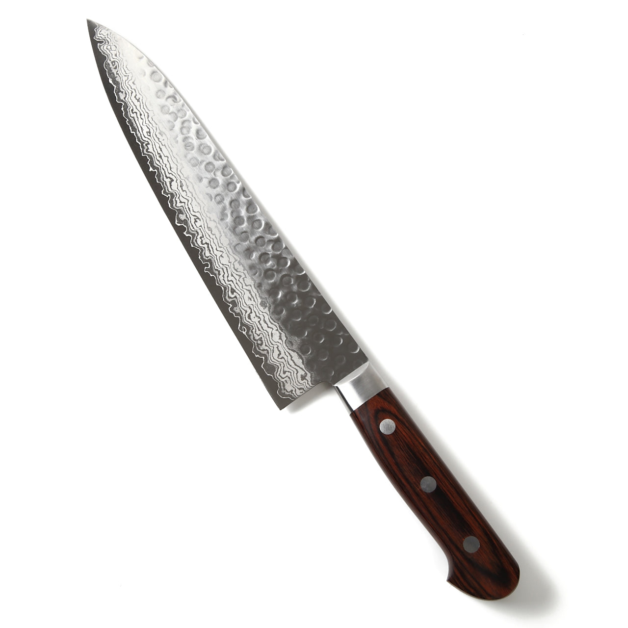 Syosaku Japanese Chef Knife Hammered Damascus VG-10 16 Layer Mahogany Handle, Gyuto 9.5-inch (240mm) - Syosaku-Japan