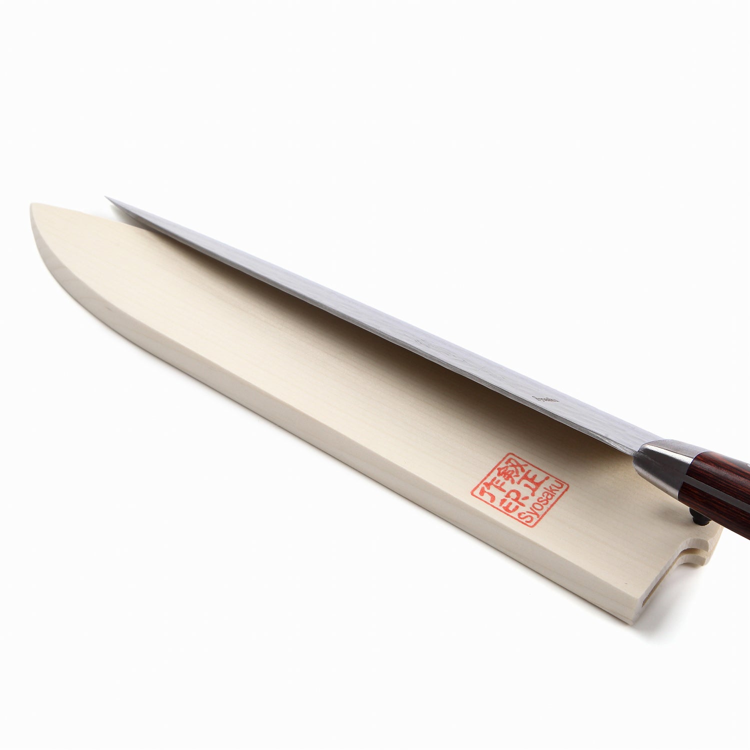 Syosaku Japanese Chef Knife Hammered Damascus VG-10 16 Layer Mahogany Handle, Gyuto 9.5-inch (240mm) with Magnolia Wood Sheath Saya Cover - Syosaku-Japan
