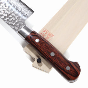 Syosaku Japanese Chef Knife Hammered Damascus VG-10 16 Layer Mahogany Handle, Gyuto 8.3-inch (210mm) with Magnolia Wood Sheath Saya Cover - Syosaku-Japan