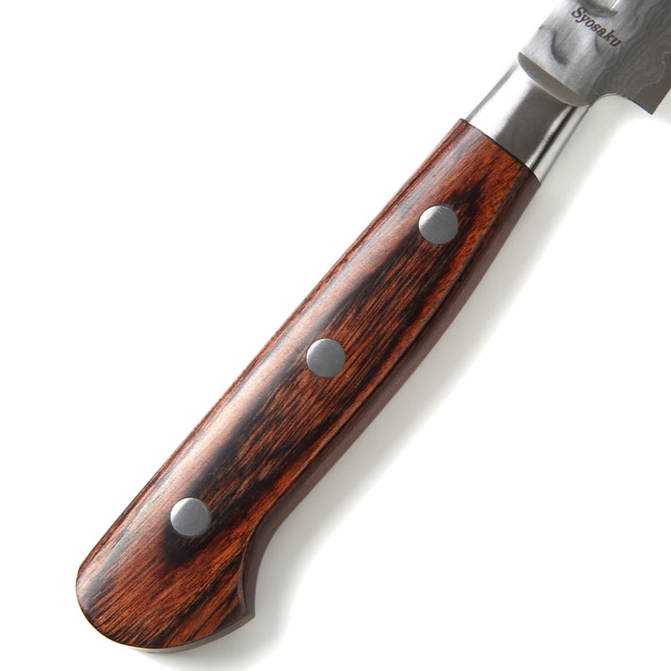 Syosaku Japanese Paring Knife Damascus VG-10 16 Layer Mahogany Handle, 3-inch (80mm) - Syosaku-Japan