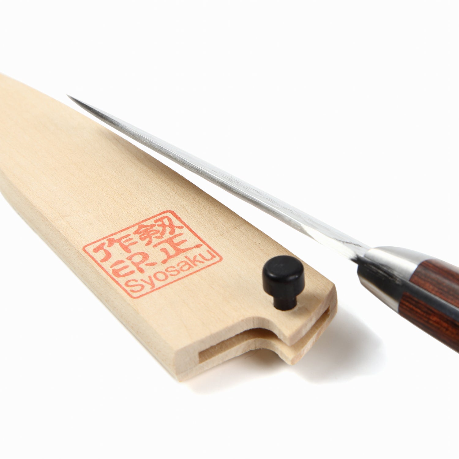 Syosaku Japanese Paring Knife Damascus VG-10 16 Layer Mahogany Handle, 3-inch (80mm) with Magnolia Wood Sheath Saya Cover - Syosaku-Japan