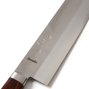 Syosaku Japanese Vegetable Knife VG-1 Gold Stainless Steel Mahogany Handle, Nakiri 6.3-inch (160mm) - Syosaku-Japan