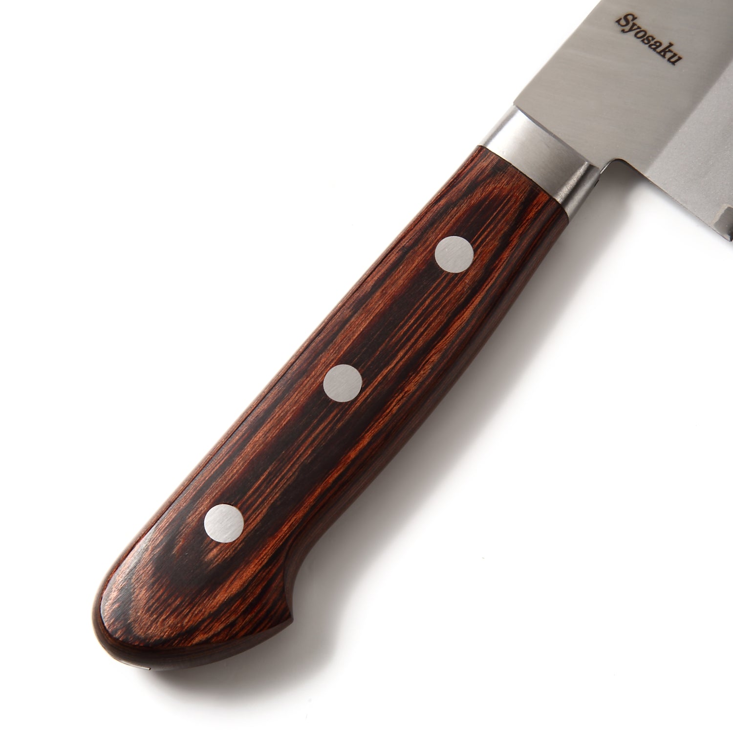 Syosaku Japanese Multi-Purpose Chef Knife VG-1 Gold Stainless Steel Mahogany Handle, Santoku 6.5-inch (165mm) - Syosaku-Japan