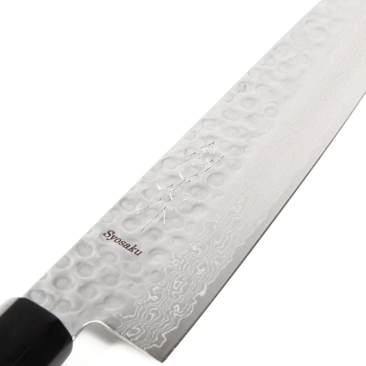 Syosaku Japanese Chef Knife Hammered Damascus VG-10 46 Layer Octagonal Magnolia Wood Handle, Gyuto 8.3-inch (210mm) - Syosaku-Japan