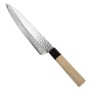 Syosaku Japanese Chef Knife Hammered Damascus VG-10 46 Layer Octagonal Magnolia Wood Handle, Gyuto 9.5-inch (240mm) - Syosaku-Japan