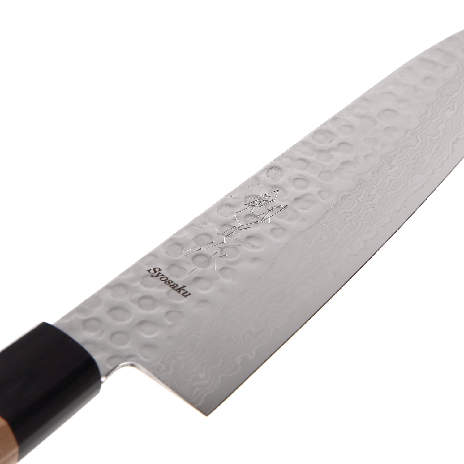 Syosaku Japanese Chef Knife Hammered Damascus VG-10 46 Layer Octagonal Walnut Handle, Gyuto 8.3-inch (210mm) - Syosaku-Japan