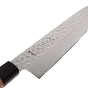 Syosaku Japanese Chef Knife Hammered Damascus VG-10 46 Layer Octagonal Walnut Handle, Gyuto 8.3-inch (210mm) - Syosaku-Japan