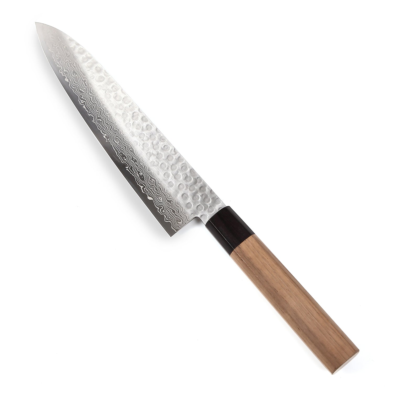 Syosaku Japanese Chef Knife Hammered Damascus VG-10 46 Layer Octagonal Walnut Handle, Gyuto 8.3-inch (210mm) - Syosaku-Japan