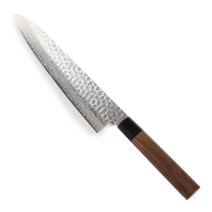 Syosaku Japanese Chef Knife Hammered Damascus VG-10 46 Layer Octagonal Walnut Handle, Gyuto 9.5-inch (240mm) - Syosaku-Japan