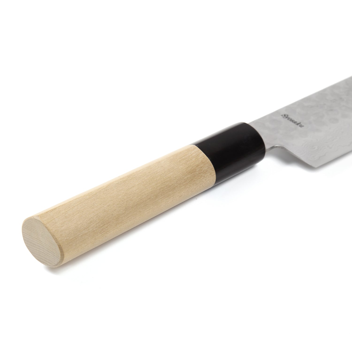 Syosaku Japanese Vegetable Knife Hammered Damascus VG-10 46 Layer D-Shape Magnolia Wood Handle, Nakiri 6.3-inch (160mm) - Syosaku-Japan