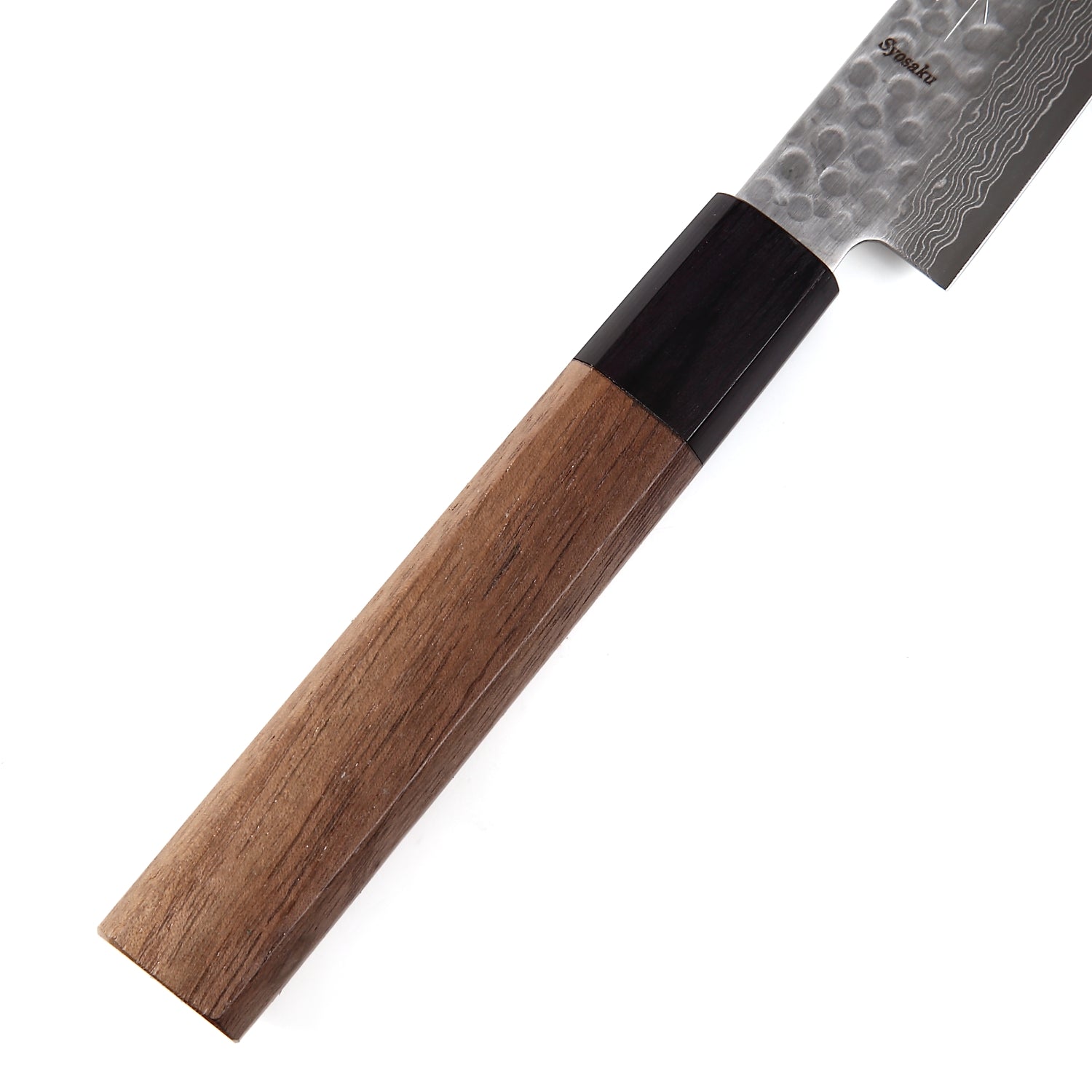 Syosaku Japanese Petty Knife Hammered Damascus VG-10 46 Layer Octagonal Walnut Handle, 6-inch (150mm) - Syosaku-Japan