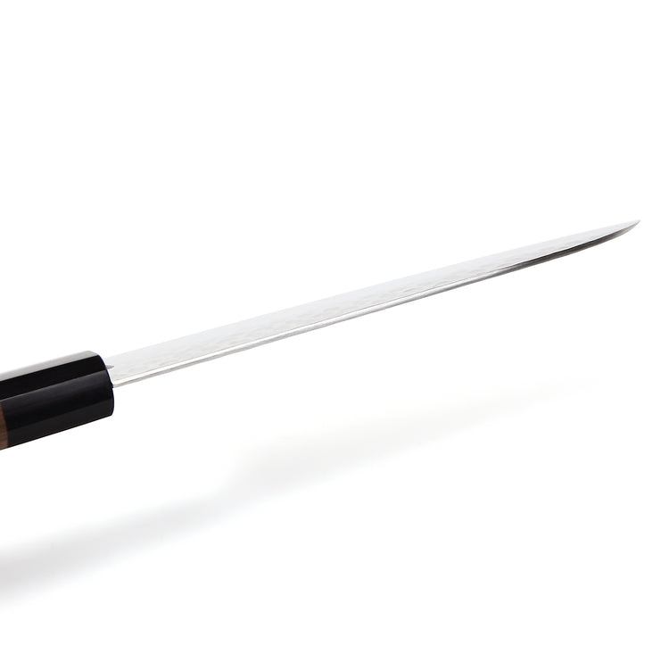 Syosaku Japanese Multi-Purpose Chef Knife Hammered Damascus VG-10 46 Layer Octagonal Walnut Handle, Santoku 7-inch (180mm) - Syosaku-Japan