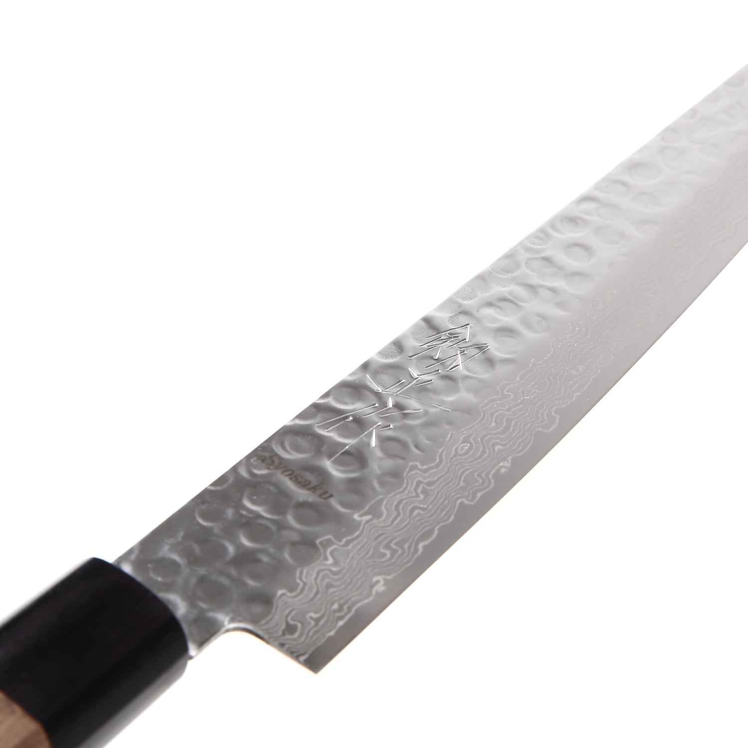 Syosaku Japanese Sujihiki Knife Hammered Damascus VG-10 46 Layer Octagonal Walnut Handle, Slicer 9.5-inch (240mm) - Syosaku-Japan