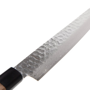 Syosaku Japanese Sujihiki Knife Hammered Damascus VG-10 46 Layer Octagonal Walnut Handle, Slicer 9.5-inch (240mm) - Syosaku-Japan