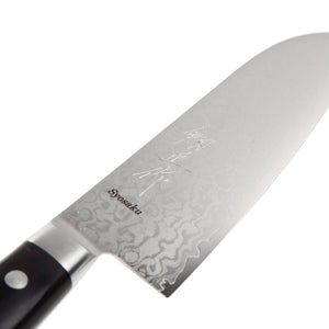 Syosaku Japanese Multi-Purpose Chef Knife Shaded Damascus VG-10 16 Layer Black Pakkawood Handle, Santoku 6.5-inch (165mm) - Syosaku-Japan