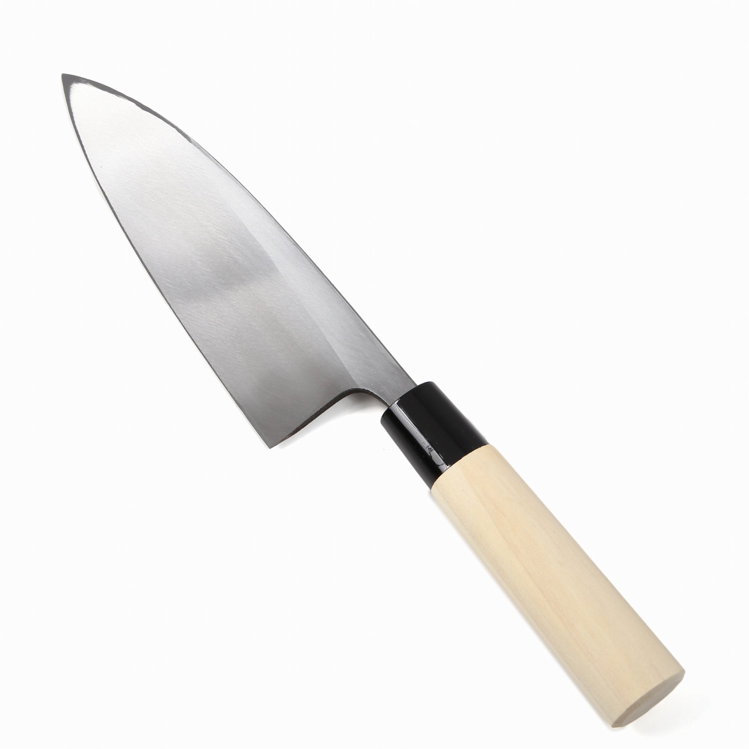 Syosaku Japanese Sushi Fillet Chef Knife Kigami (Yellow Steel) No.2 D-Shape Magnolia Wood Handle, Deba 6.5-inch (165mm) - Syosaku-Japan