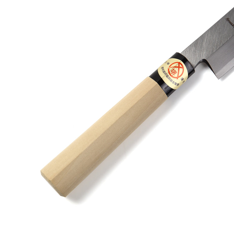 Syosaku Japanese Sushi Sashimi Chef Knife Kigami (Yellow Steel) No.2 D-Shape Magnolia Wood Handle, Yanagiba 10.5-inch (270mm) - Syosaku-Japan