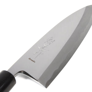 Syosaku Japanese Sushi Fillet Chef Knife Shiroko (White Steel) No.2 D-Shape Magnolia Wood Handle, Deba 6.5-inch (165mm) - Syosaku-Japan