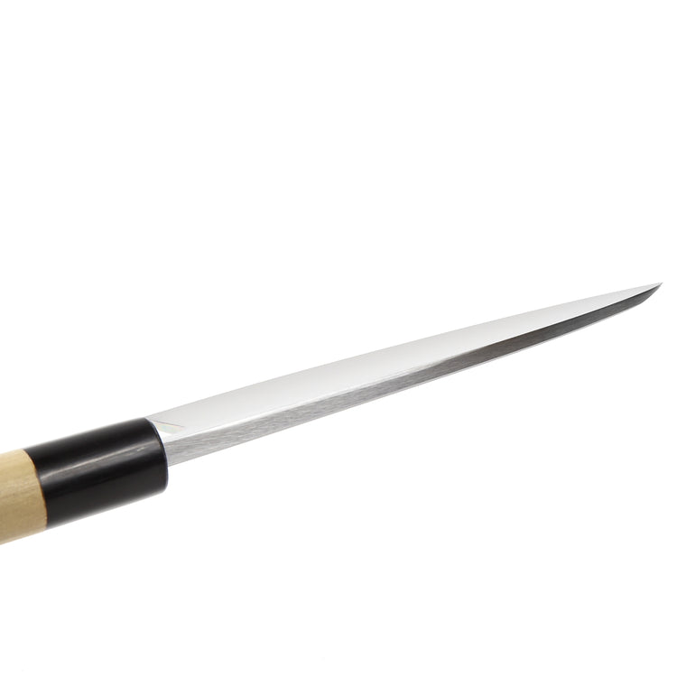 Syosaku Japanese Sushi Fillet Chef Knife Shiroko (White Steel) No.2 D-Shape Magnolia Wood Handle, Deba 6.5-inch (165mm) - Syosaku-Japan