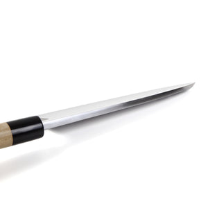 Syosaku Japanese Sushi Fillet Chef Knife Shiroko (White Steel) No.2 D-Shape Magnolia Wood Handle, Deba 8.3-inch (210mm) - Syosaku-Japan