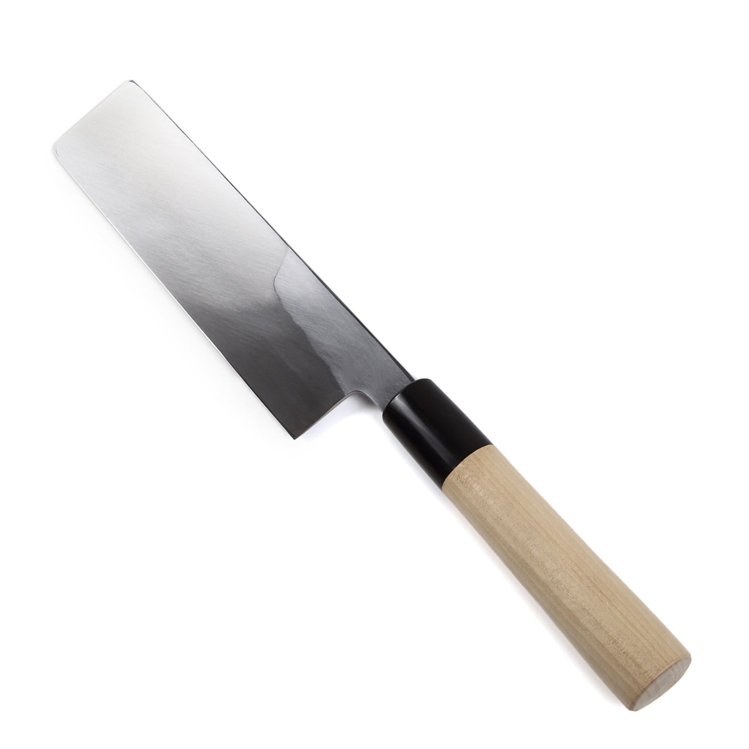 Syosaku Japanese Sushi Vegetable Chef Knife Shiroko (White Steel) No.2 D-Shape Magnolia Wood Handle, Edo Usuba 6.5-inch (165mm) - Syosaku-Japan